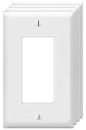 ZEFTV Decorator Wall Plates 1-Gang Switch Outlet Electrical Cover Plate Unbreakable Thermoplastic Faceplate for Light Receptacle Outlet Switch, White (4 Pack) - Image 1