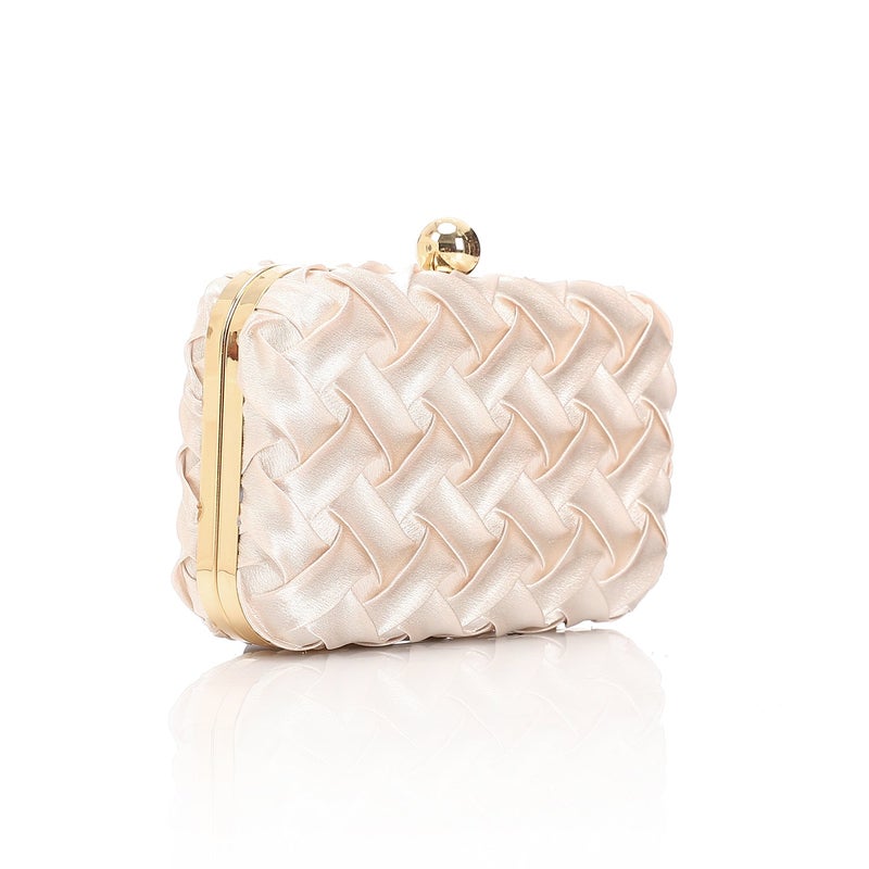 Mr.joe Woven Satin Evening Clutch Bag Gold - Image 2