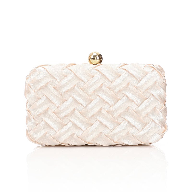 Mr.joe Woven Satin Evening Clutch Bag Gold - Image 3