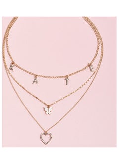 Creative Heart and Butterfly Decor Multi-Layer Fashion Necklace