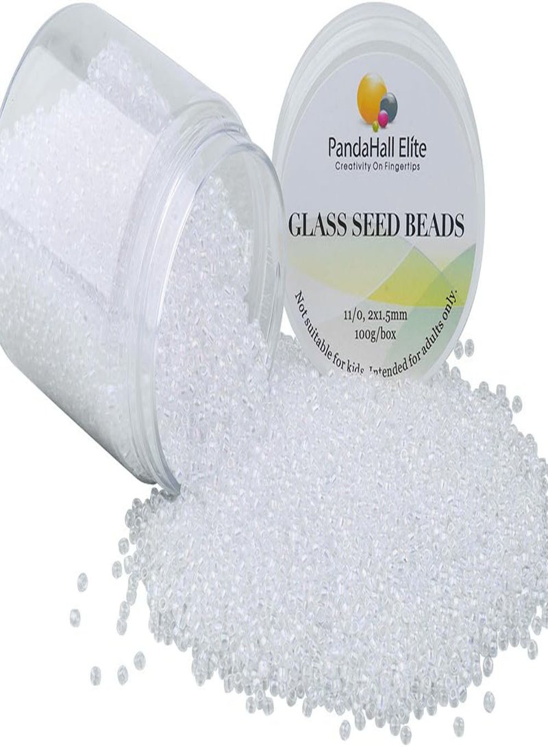 GGOOT 60Pcs 11/0 Glass Seed Beads 2mm Round Pony Bead AB Color Waist Beads Mini Spacer Beads Craft Seed Beads for Earring Bracelet Necklace Jewelry Making DIY Craft Projects, 0.3mm Hole  - Image 1