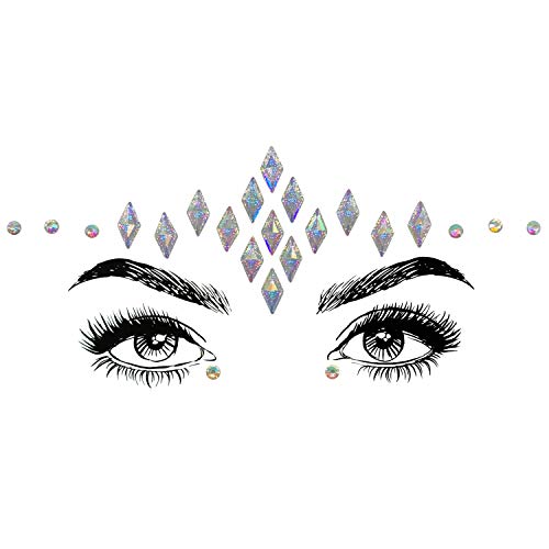 SHINEYES 6 Pcs Music Festival Face Jewels, Rhinestone Rave Gems Glitter, Crystal Birthday Party Face Stickers, Eyes Body Temporary Tattoos - Image 5