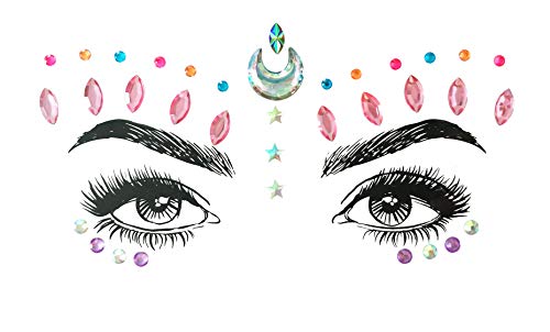 SHINEYES 6 Pcs Music Festival Face Jewels, Rhinestone Rave Gems Glitter, Crystal Birthday Party Face Stickers, Eyes Body Temporary Tattoos - Image 3