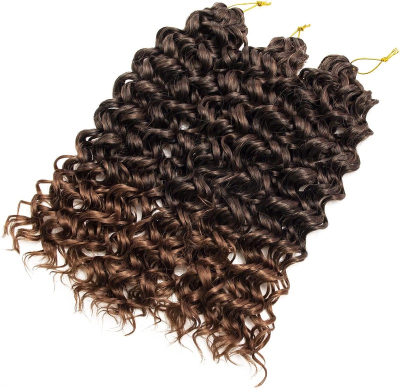 QRHSUKA شعر محبوك بنمط GoGo Curl للنساء، بتموجات مائية وشعر بشري مموج، إضافات شعر صناعية (طول 14 بوصة، عبوة تحتوي على 6 قطعات)، اللون T1B/30 - Image 5