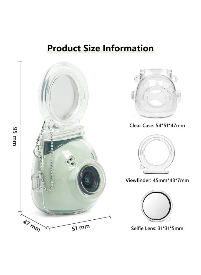 Crystal Clear Hard Case for Fujifilm Instax Pal Camera – Protective Shell with Selfie Mirror & Carry Chain | Scratch-Resistant PC Cover - Image 2