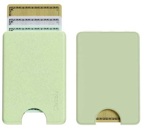Casely MagWallet Kiwi Kiss Matcha Green Shimmer Slim Wallet Card Holder Compatible with MagSafe SoftTouch Hard Silicone Holds Up to 3 Cards - Image 3