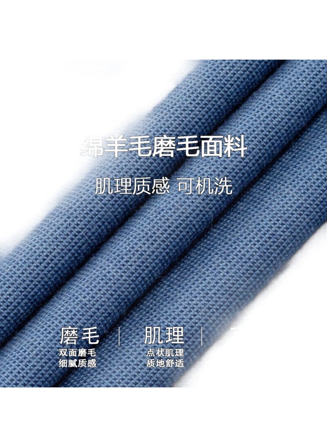 FIRS Cloud Soft Machine Washable Men'S Wool Shirt Long Sleeve Casual Business Non-Iron Shirt Grey Blue Size 39 - Image 1