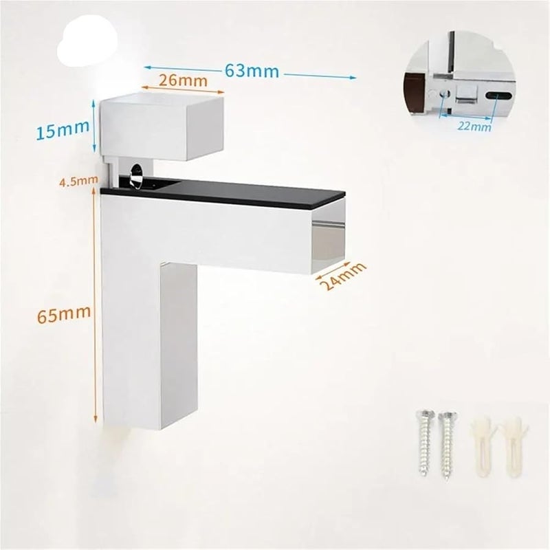 Glass Clamp Bracket 4pcs Frameless Cabinet Door Clip Shelf Holder Style 1 - Image 3