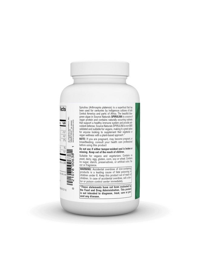 Source Naturals Spirulina - for Immune System Support - 200 Tablets - Image 3