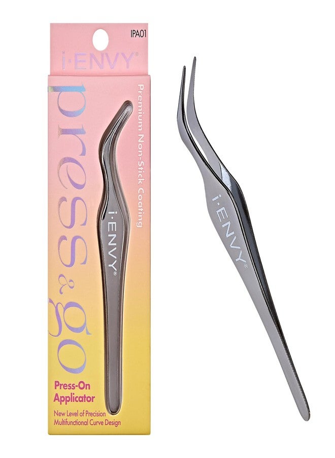 i.Envy i-ENVY Press&Go Lash Applicator Tool, Nonstick Cluster Eyelash Tweezers for Quick & Easy False Lash Application, Lightweight Curved Angled Tip & Comfort Grip for Precise DIY Extension - Image 1