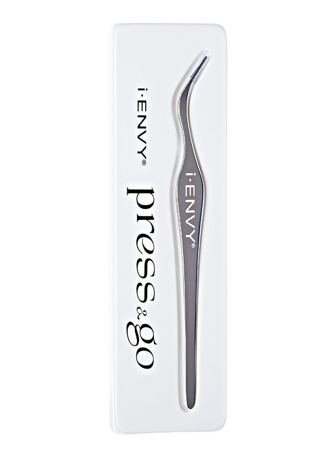 i.Envy i-ENVY Press&Go Lash Applicator Tool, Nonstick Cluster Eyelash Tweezers for Quick & Easy False Lash Application, Lightweight Curved Angled Tip & Comfort Grip for Precise DIY Extension - Image 2