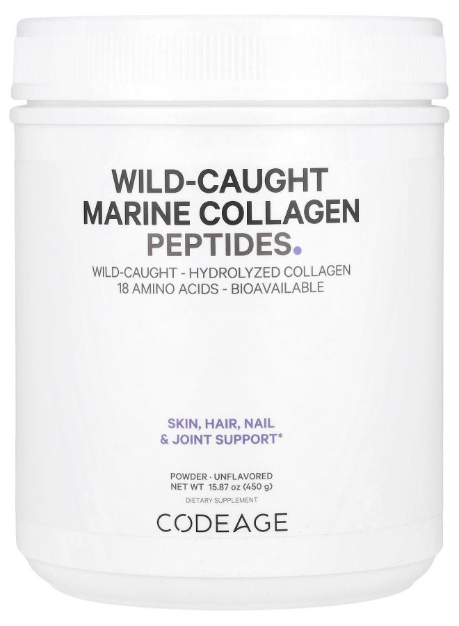 Codeage Wild-Caught Marine Collagen Peptides Powder Unflavored 15.87 oz (450 g)