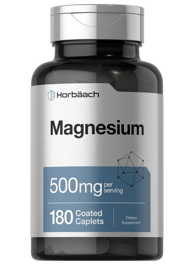 Horbäach Magnesium 500mg | 180 Caplets | Vegetarian, Non-GMO, and Gluten Free Supplement - Image 1