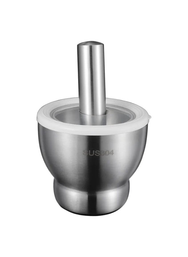 Stainless steel mortar and pestle (SUS304) with lid – Heavy-duty manual spice and garlic grinder – Versatile kitchen tool for grinding herbs and spices - Image 2