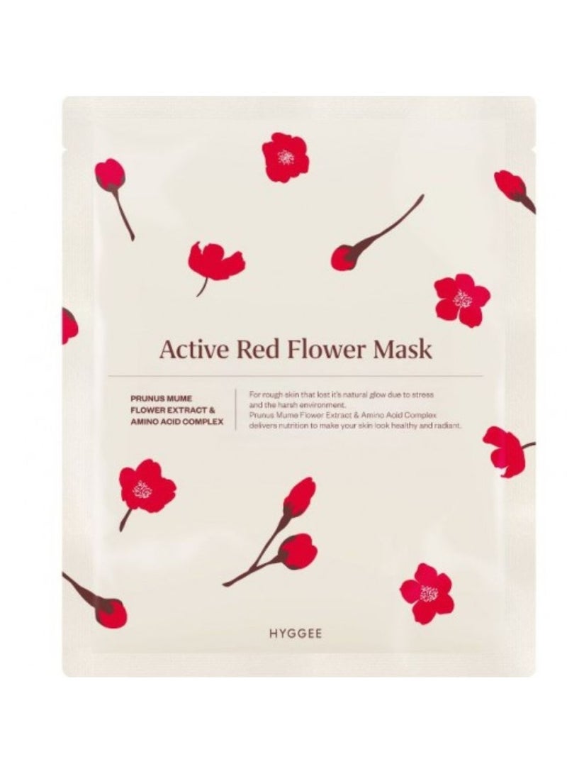 Hyggee Active Red Flower Mask for All Skin Types 1unit - Image 1