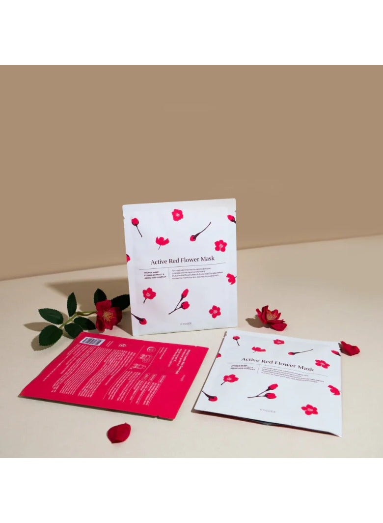 Hyggee Active Red Flower Mask for All Skin Types 1unit - Image 4