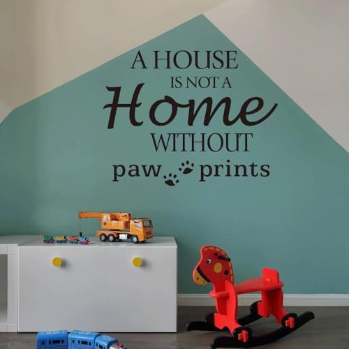 MOVANKRO A House is NOT A Home Without paw Prints - Carved Black Vinyl Quote Letters Wall Decal Pets Dog Cat House Kennel Cattery Art Lettering Sticker Home Décor - Image 4