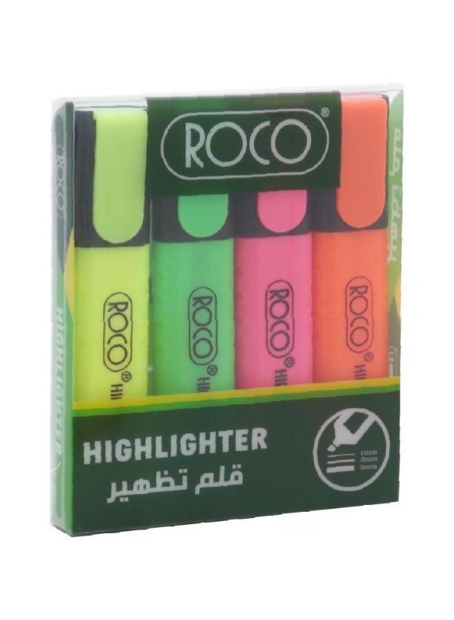 روكو مجموعة من 4 أقلام تمييز بألوان متنوعة - Image 1