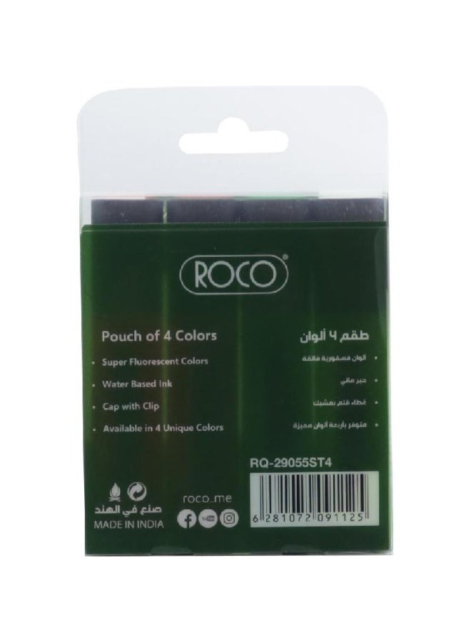 روكو مجموعة من 4 أقلام تمييز بألوان متنوعة - Image 2