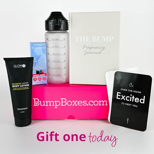 Bump Boxes 1st Trimester Pregnancy Gifts for Expecting Moms with Water Bottle, Journal, Lotion and Milestone Cards, Gift for Mother to Be - Image 5