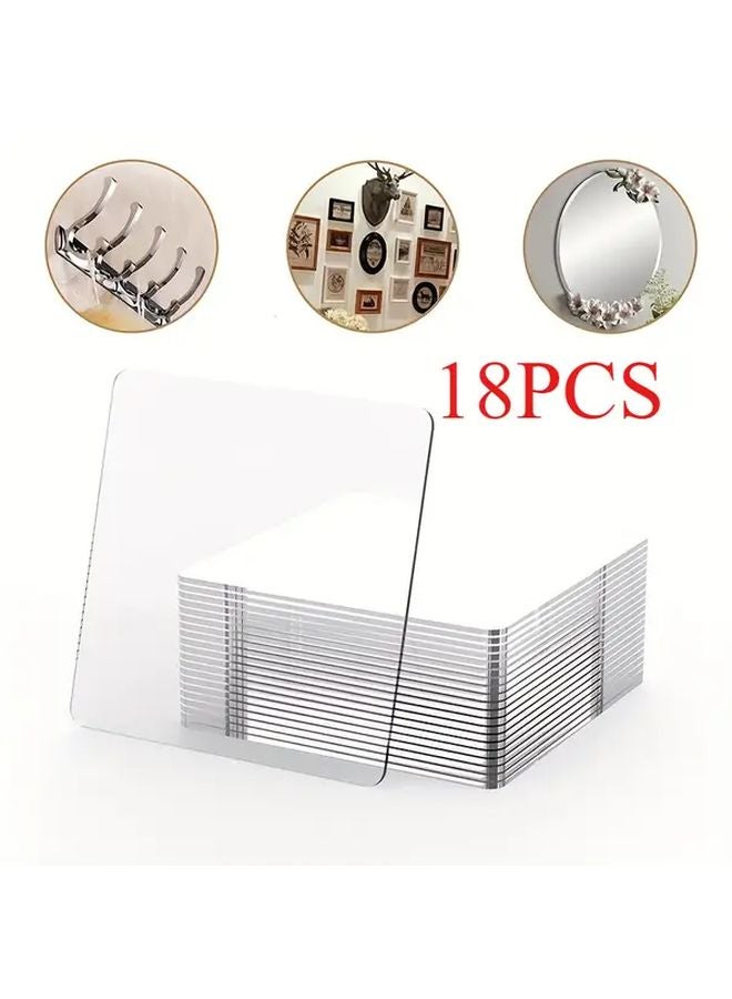 18pcs Magic Double Sided Adhesive Stickers Transparent Strong Easy Install Indoor Utility Hooks - Image 1