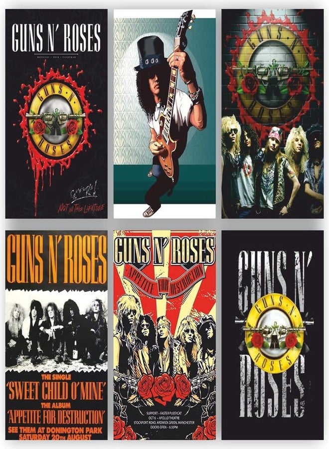 POSTER WALLAH Guns & Roses Poster for Home Office and Student Room Wall | Aesthetic Poster | Wall Decor (12x8 Inch) Set of 6 Pieces - Image 2
