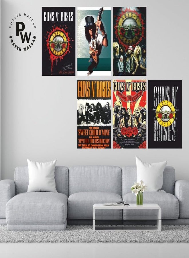 POSTER WALLAH Guns & Roses Poster for Home Office and Student Room Wall | Aesthetic Poster | Wall Decor (12x8 Inch) Set of 6 Pieces - Image 3