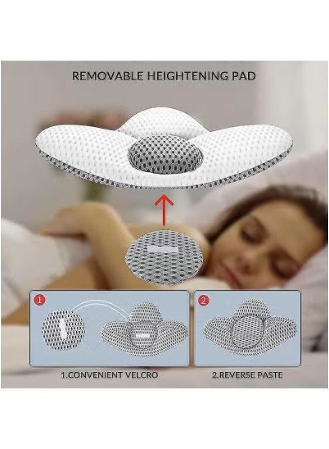 جاجيك Adjustable Height 3D Lower Back Support Pillow for Sleeping – Orthopedic Memory Foam Waist Cushion Designed for Sciatic Pain Relief and Maternity Pregnancy Support – Ergonomic Lumbar Pillow for Back Sleepers Promoting Better Spine Alignment and Comfortable Rest – White, Durable & Breathable  - Image 3