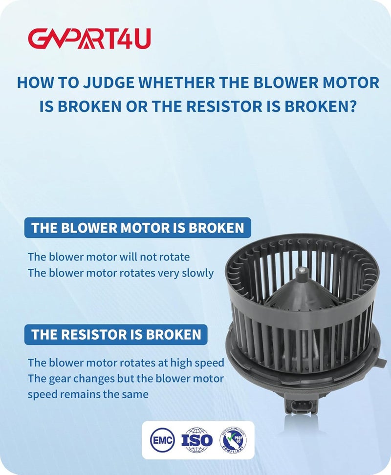 GVPART4U Front Blower Motor for 2000 2001 2002 2003 2004 2005 2006 Chevy Tahoe Silverado Avalanche Suburban 20002006 GMC Sierra Yukon 20032006 Cadillac Escalade - Image 4