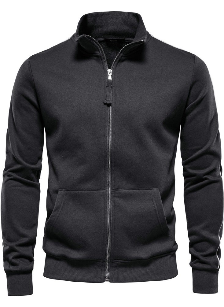 KUYING Zipper Cardigan Stand Up Collar Casual Sports Top  - Image 1