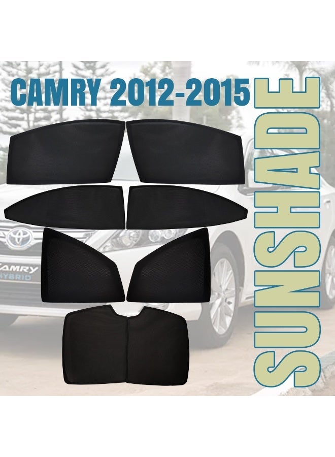 CAMRY Car Sun Shade Set for  CAMRY 2012-2015 7 PCS Window Sunshade Mesh UV Protection Side Rear Front Window Cover Heat Reduction Privacy Screen Easy Fit Car Accessories - Image 1