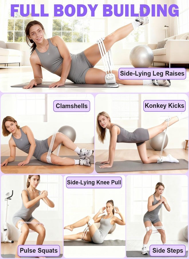 Weyshung Adjustable Booty Resistance Bands with 5-Level, Non-Slip Glute Bands for Women, Wide Resistance Loop Bands for Butt and Leg Exercise, Purple - Image 5