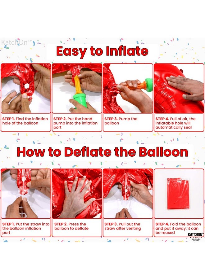 KATCHON - Big Red Number 2 Balloon 40 Inch ; 2Nd Birthday Balloons For Two Fast Birthday Decorations ; 2 Balloon Number For 2Nd Birthday Decorations For Boys ; Plim Plim Birthday Party Supplies - Image 1