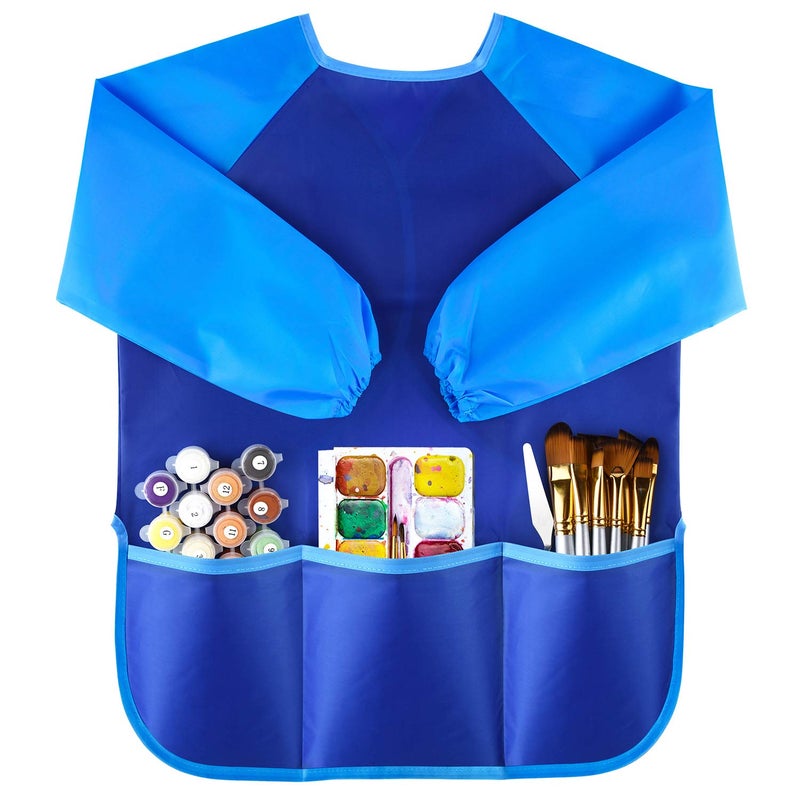KUUQA Waterproof Children Art Smock Kids Art Aprons with 3 Roomy Pockets,Painting Supplies (Paints and brushes not included) - Image 1