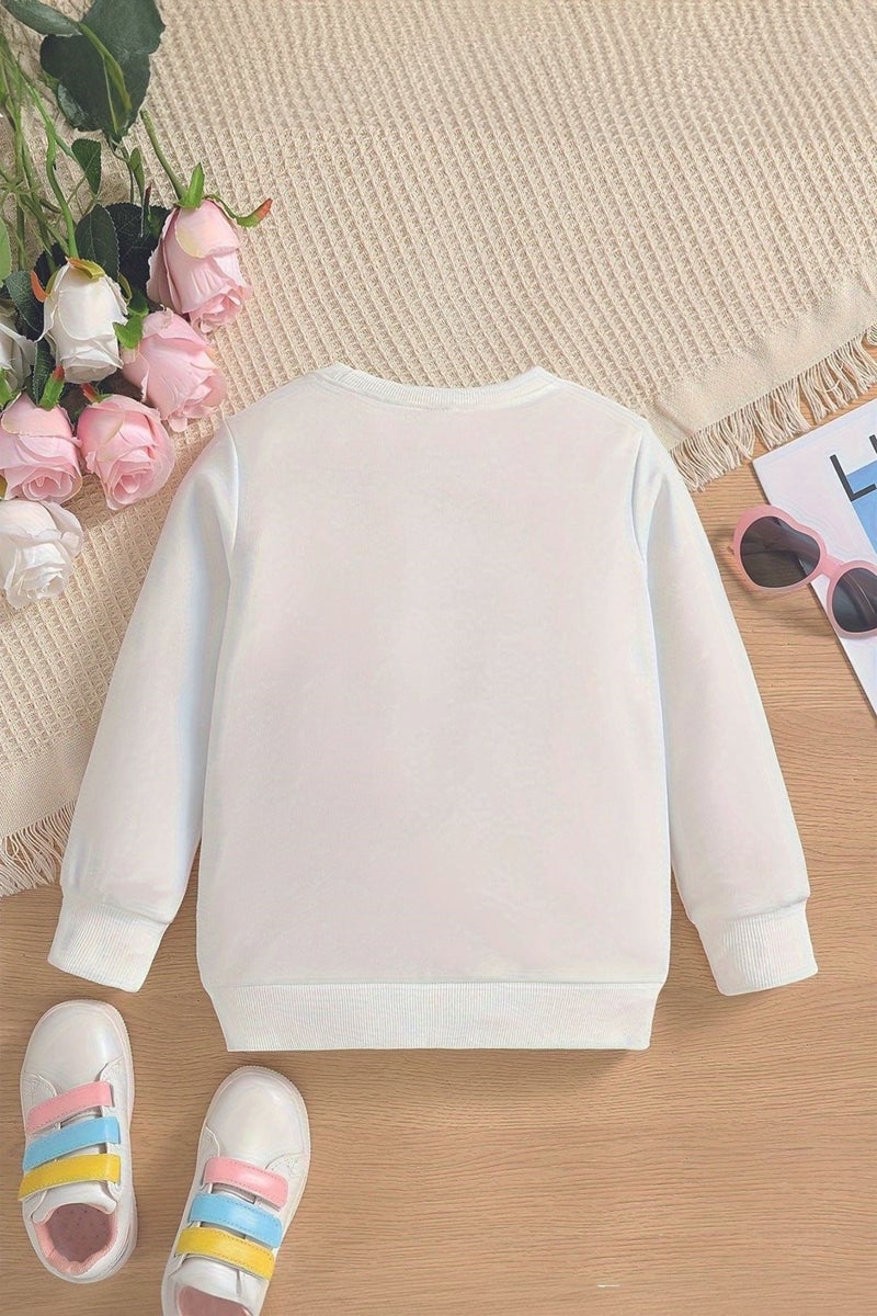 Myada Style Premium Biker Kitten Printed Oversize Hooded Kids Sweatshirt 14535  - Image 3