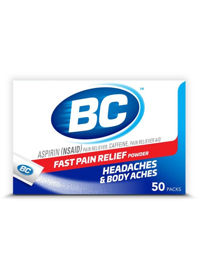 BC Powder Original Strength Pain Reliever, Aspirin Dissolve Packs, 50 Count - Image 1