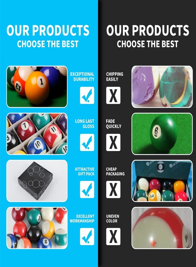 HMQQ Billiards Ball (1 1/2" Children Pool Ball with Complete 16 Ball Set, one Box) - Image 3