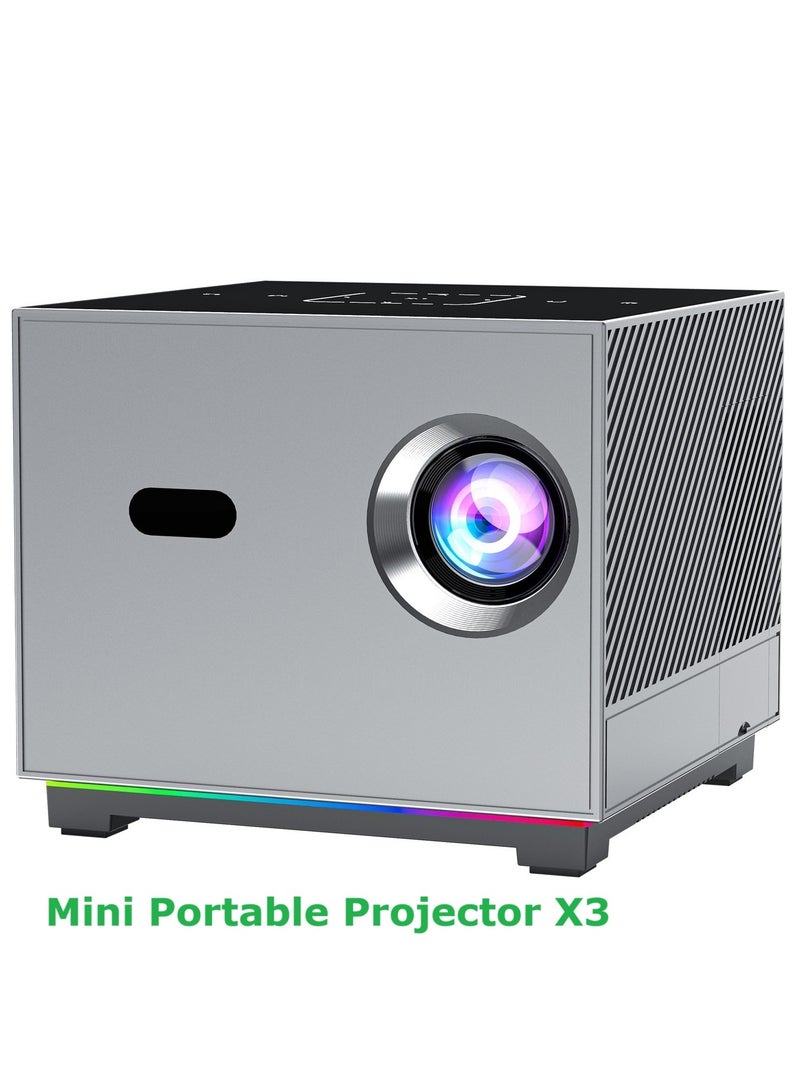 general Mini Portable Projector X3 H713 HD 4K / ARGB Color Lighting / Screen Mirroring / Electric Focus + 4-Point Keystone Correction / Unique Speaker Cavity / Two-Way Bluetooth Connection / Multiple Compatible lnterfaces - Image 1