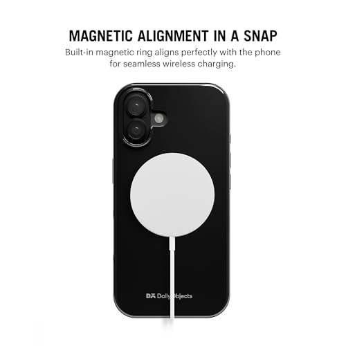 DailyObjects Enamel Bumper MagSafe Case for iPhone 16 Compatible with MagSafe Wireless Charging | Black Magnetic Back Cover - Image 2
