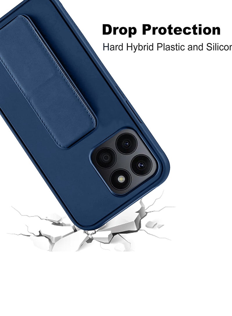 Wtech Hand Grip Magnetic Hold Kickstand Wrist Strap With Built-In Iron Case Cover For Honor X6a 4G 2023 Navy Blue - Image 5