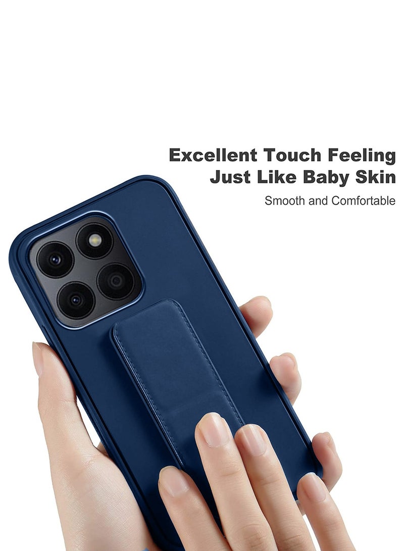 Wtech Hand Grip Magnetic Hold Kickstand Wrist Strap With Built-In Iron Case Cover For Honor X6a 4G 2023 Navy Blue - Image 4