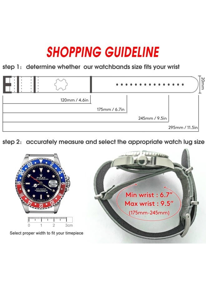 TORBOLLO Suede Leather Watch e Piece Military Watch Strap Vintage Tone 18 20 22mm Replacement Winding for Men Women, 20MM, No - Image 5