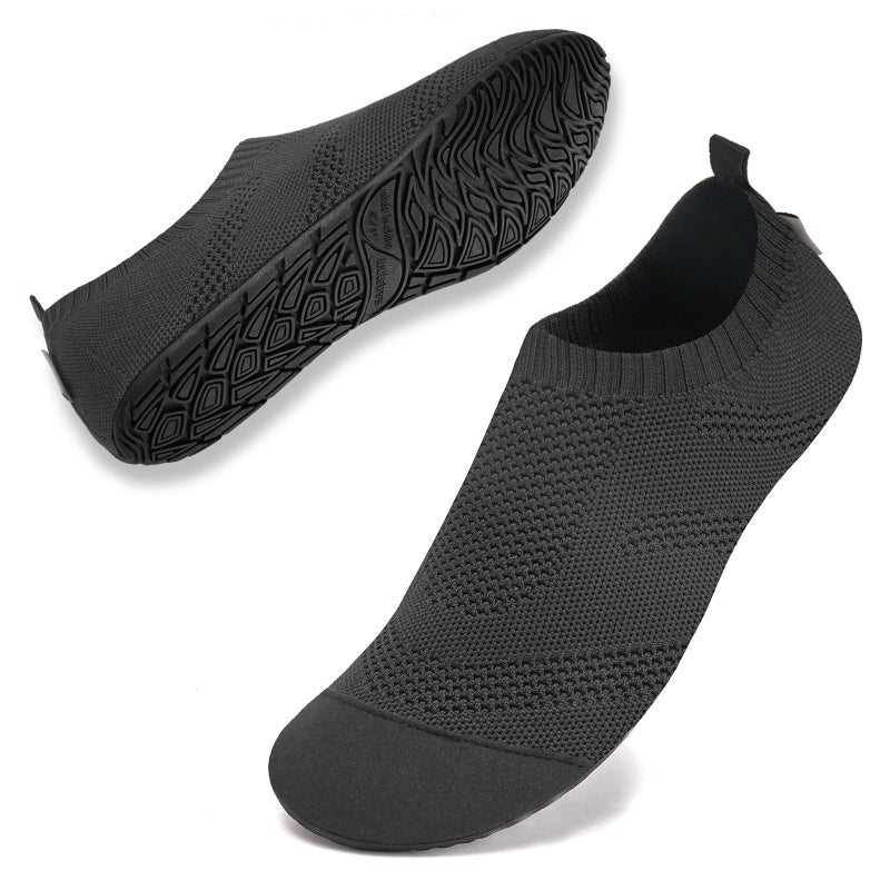 WateLves Womens Barefoot Water Shoes Travel House Slippers for Indoor and Outdoor Aqua Socks for Beach Swim Surf Yoga Dancing Camping Must Haves (Black, 38/39) - Image 1