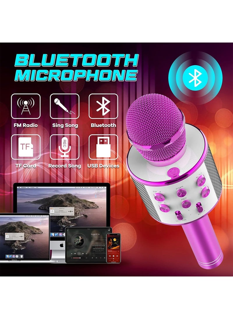 Present Microphone For Kid Toy Microphone Speaker Bluetooth Microphone Pink - Image 5