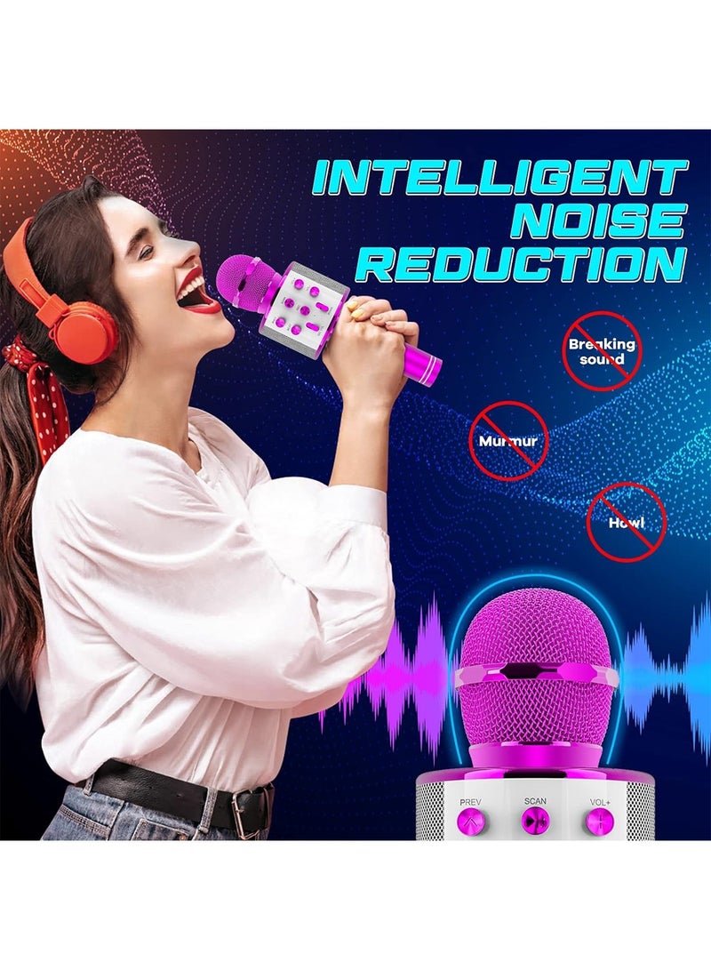 Present Microphone For Kid Toy Microphone Speaker Bluetooth Microphone Pink - Image 2