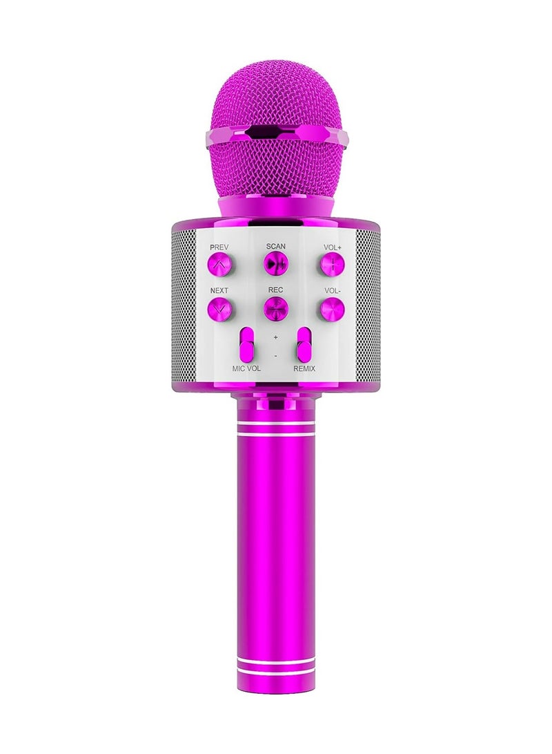 Present Microphone For Kid Toy Microphone Speaker Bluetooth Microphone Pink - Image 1