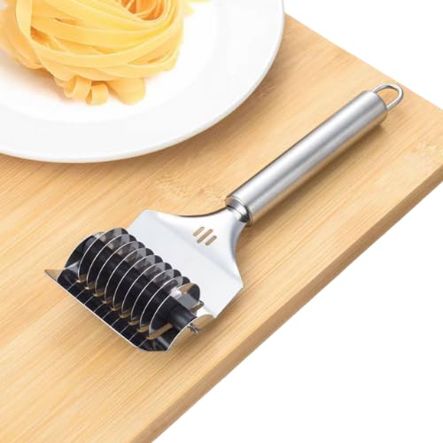 HOMAXA Sharp Stainless Steel Noodle Cutter – Manual Pasta Maker for Homemade Noodles, Spaghetti & Lasagna | Durable Kitchen Tool with Ergonomic Handle, Easy Push Design, Multi-Functional Slicer - Image 1