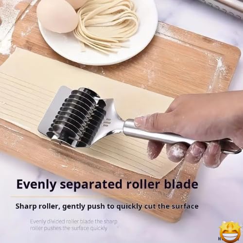 HOMAXA Sharp Stainless Steel Noodle Cutter – Manual Pasta Maker for Homemade Noodles, Spaghetti & Lasagna | Durable Kitchen Tool with Ergonomic Handle, Easy Push Design, Multi-Functional Slicer - Image 2