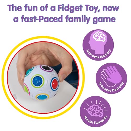 Continuum Games Fidget About It The Fast Paced Puzzle Dice Rolling Fidget Toy Board Game Click The Orbs and Solve The Puzzles On The Cards Fun for Family Game Nights 24 Players Ages 6 and Up - Image 5
