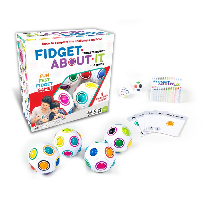 Continuum Games Fidget About It The Fast Paced Puzzle Dice Rolling Fidget Toy Board Game Click The Orbs and Solve The Puzzles On The Cards Fun for Family Game Nights 24 Players Ages 6 and Up - Image 3